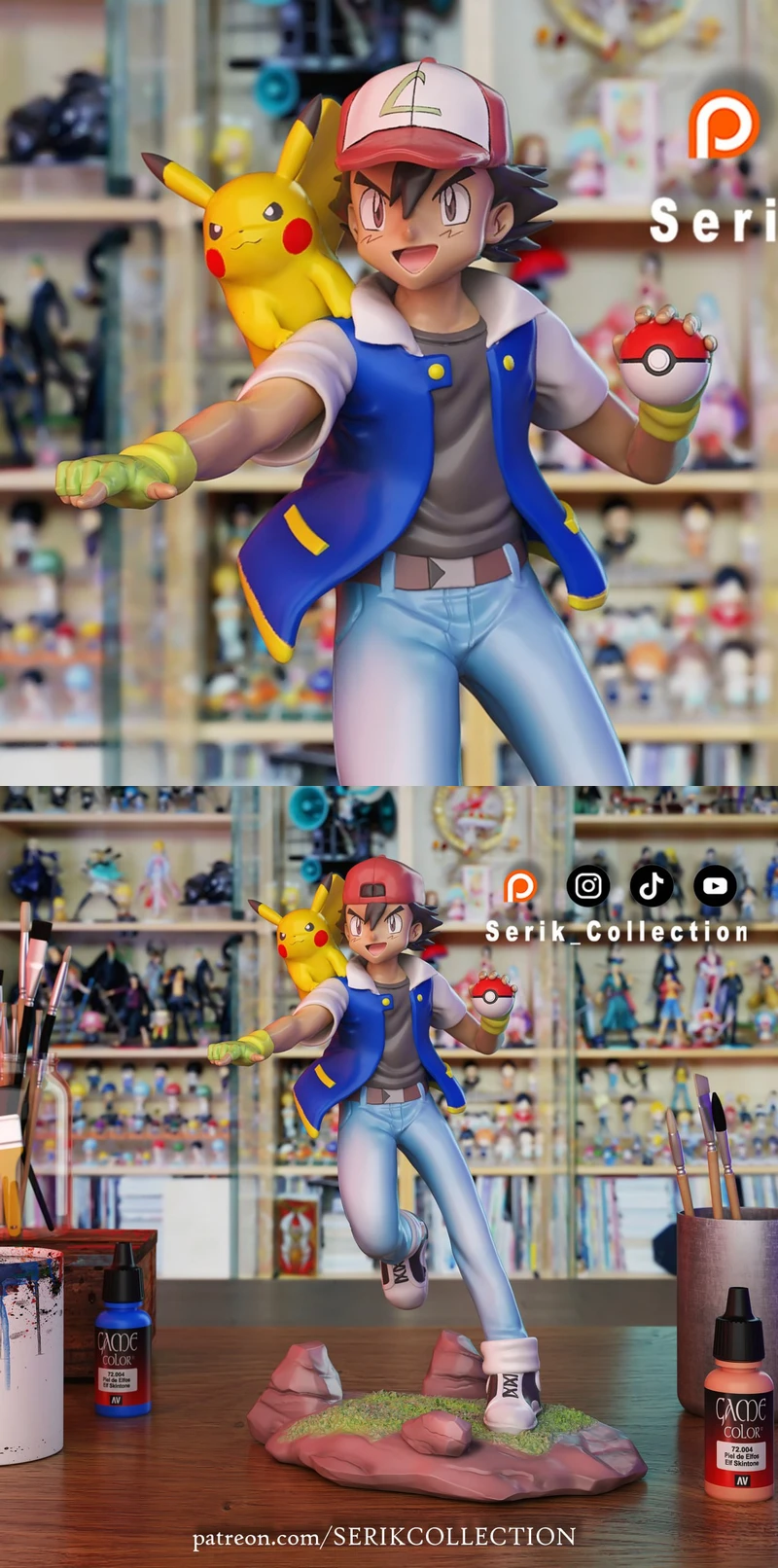 Ash Ketchum (Satoshi) Pokémon 3D Printable STL File for Cosplay and Display STL model for 3D printing