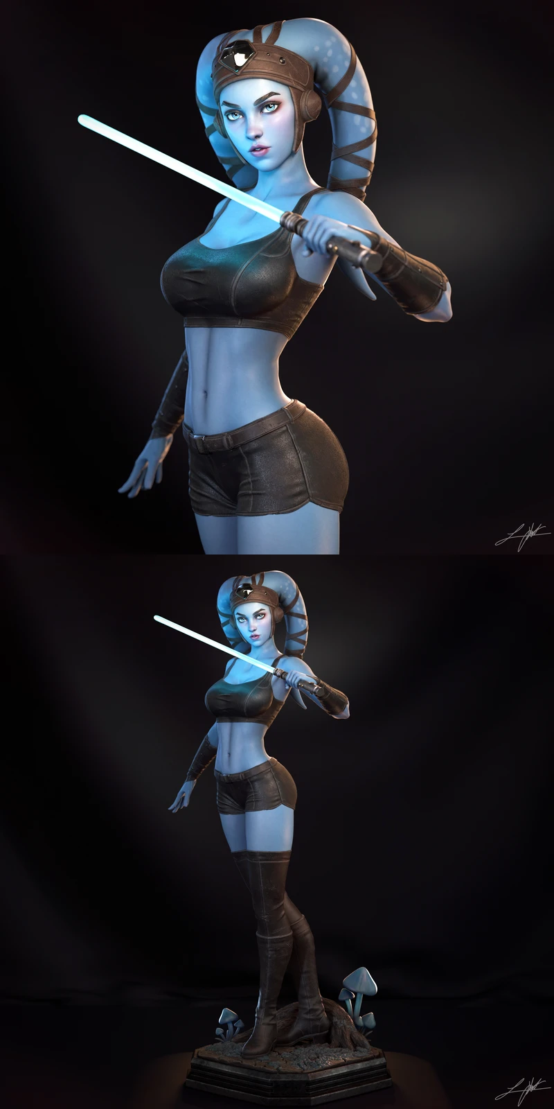 Aayla Secura 3D Printable Figure STL File STL model for 3D printing