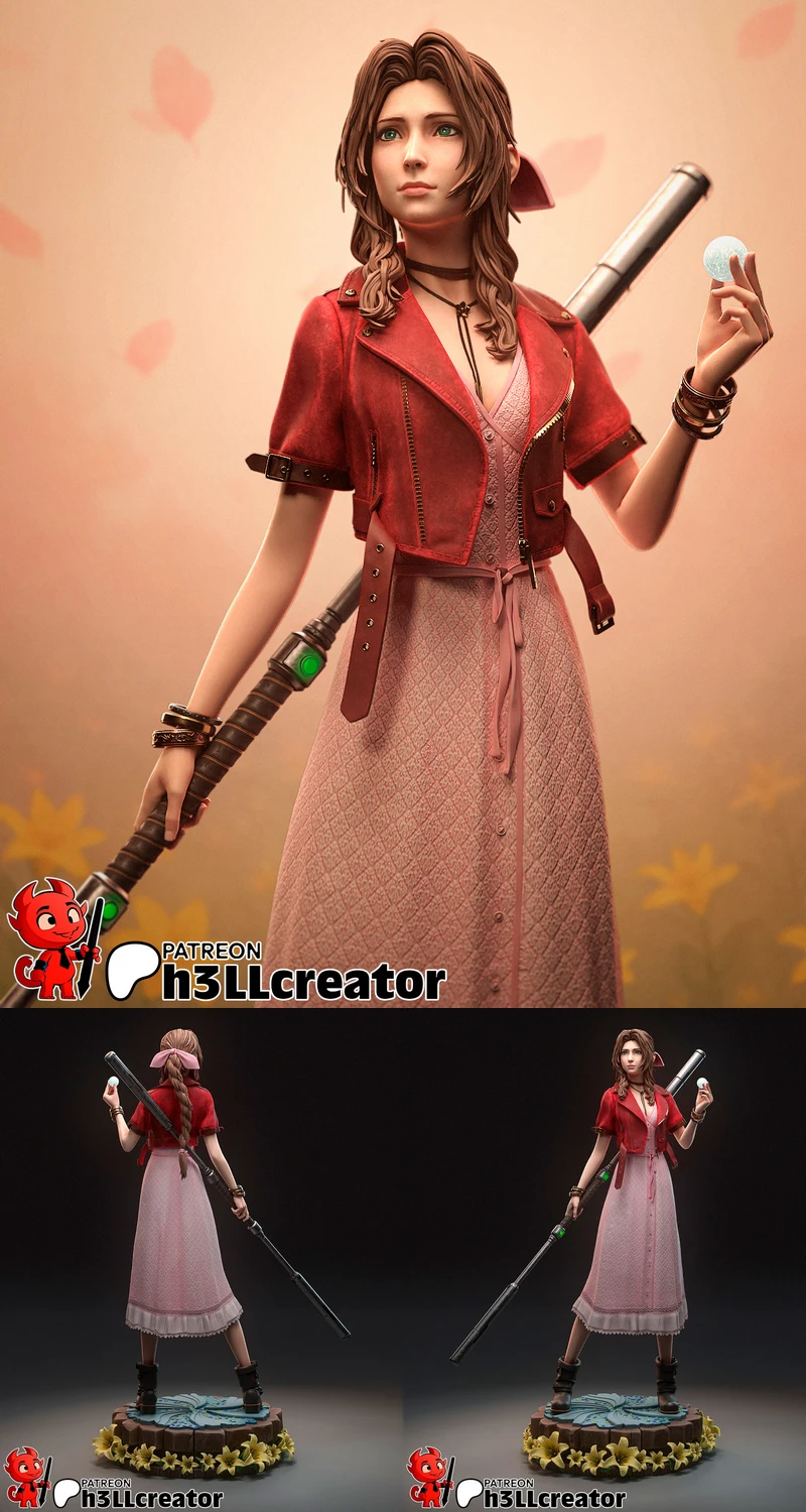 Aerith – Final Fantasy 7 STL model for 3D printing