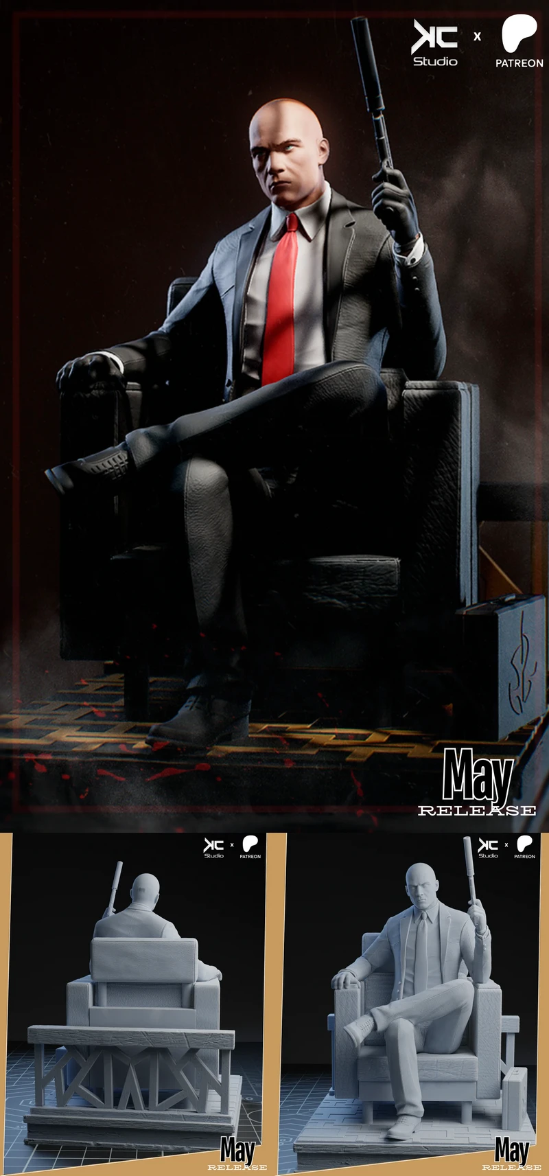 Printable Agent 47 Figure | Hitman STL File STL model for 3D printing