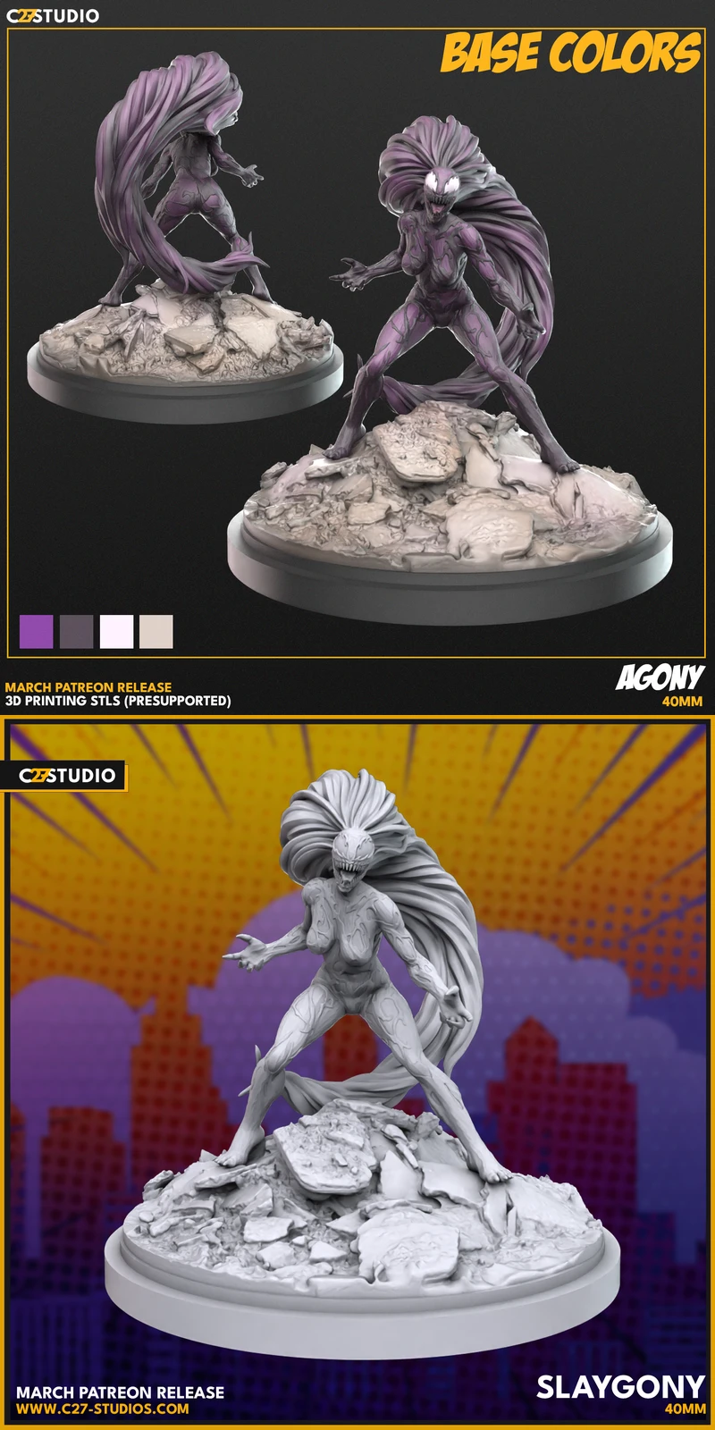 Agony STL model for 3D printing