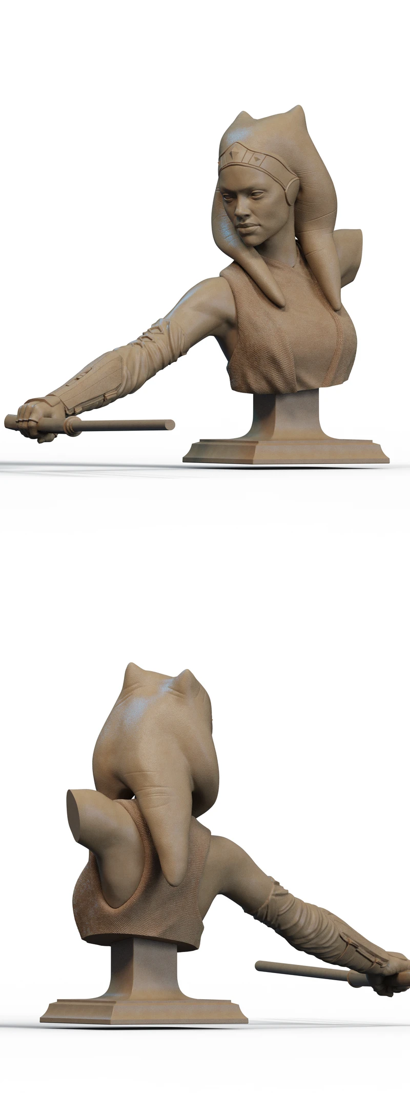 Ahsoka Tano 3D Printable Bust STL File STL model for 3D printing