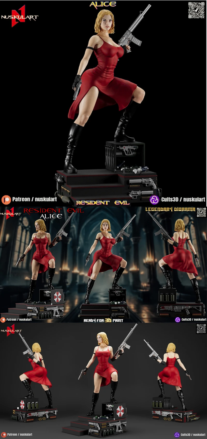 Alice – Resident Evil STL model for 3D printing