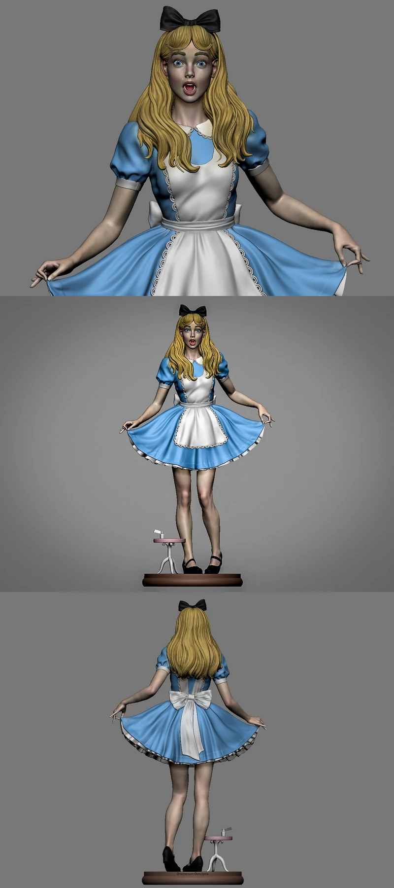 Alice in Wonderland STL model for 3D printing