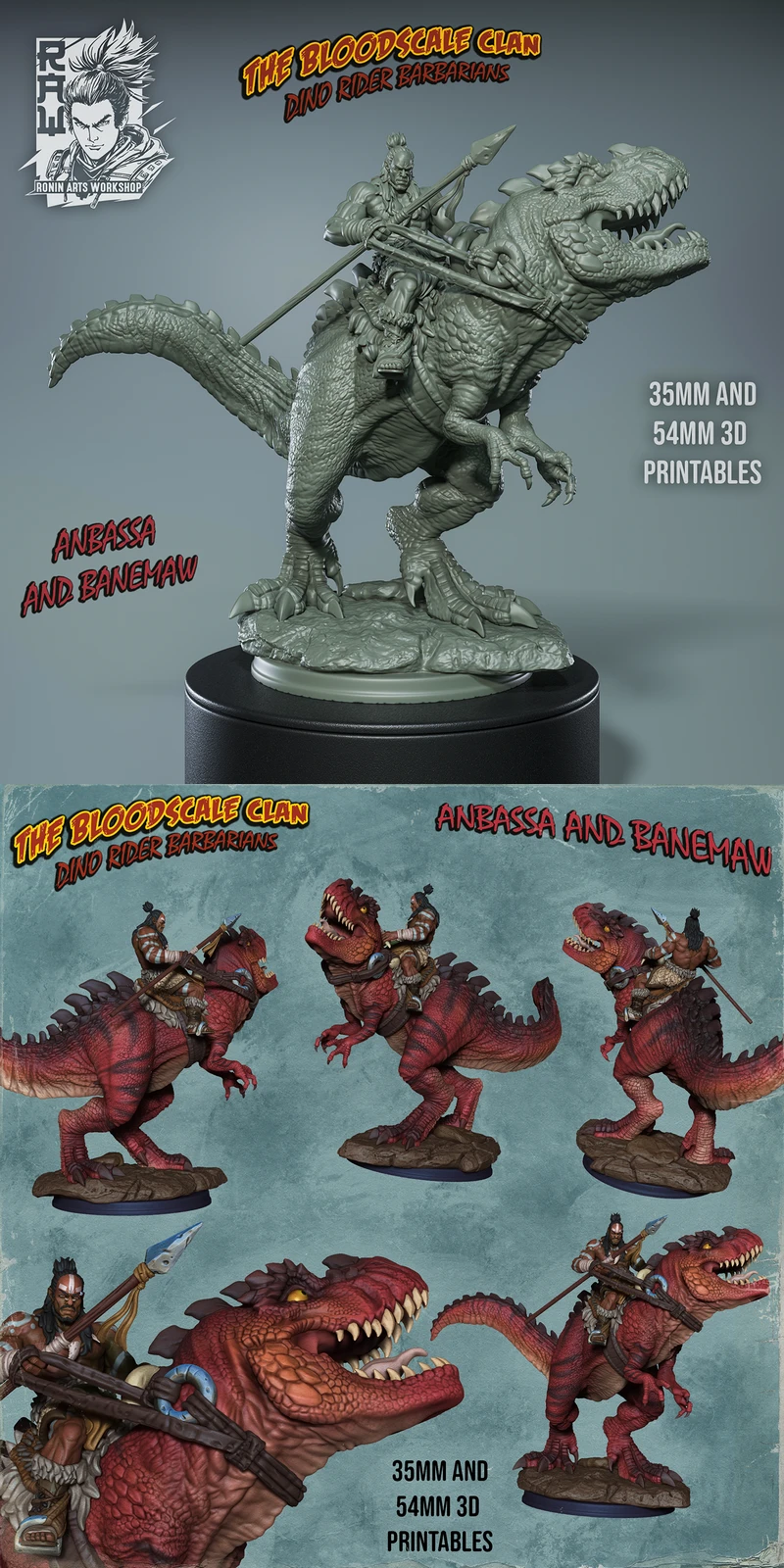 Anbassa and Banemaw STL | 3D Printable Fantasy Duo STL model for 3D printing