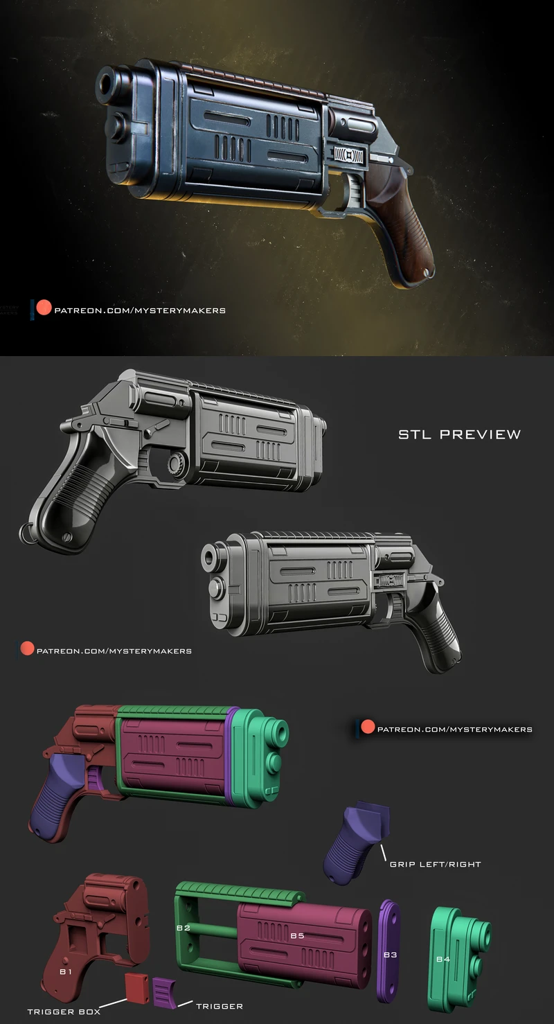 Cassian Andor’s Bryar Pistol – Star Wars Prop STL for 3D Printing STL model for 3D printing