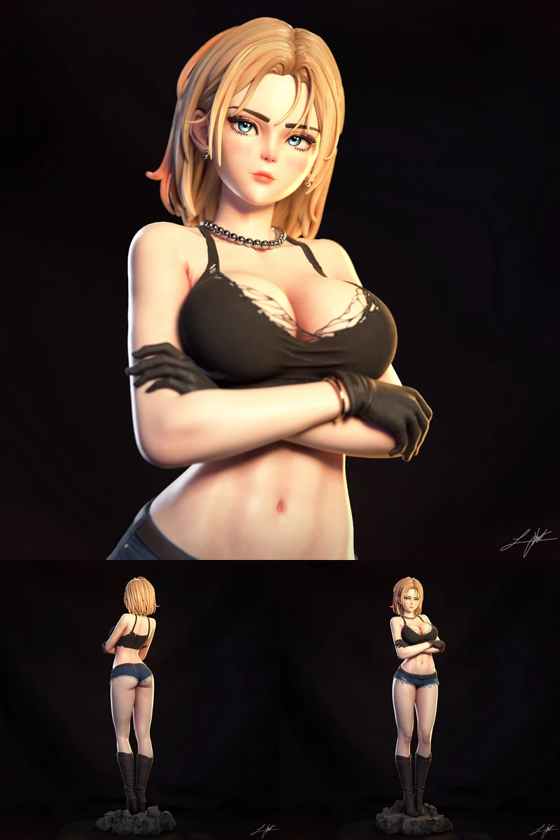 Android 18 STL model for 3D printing