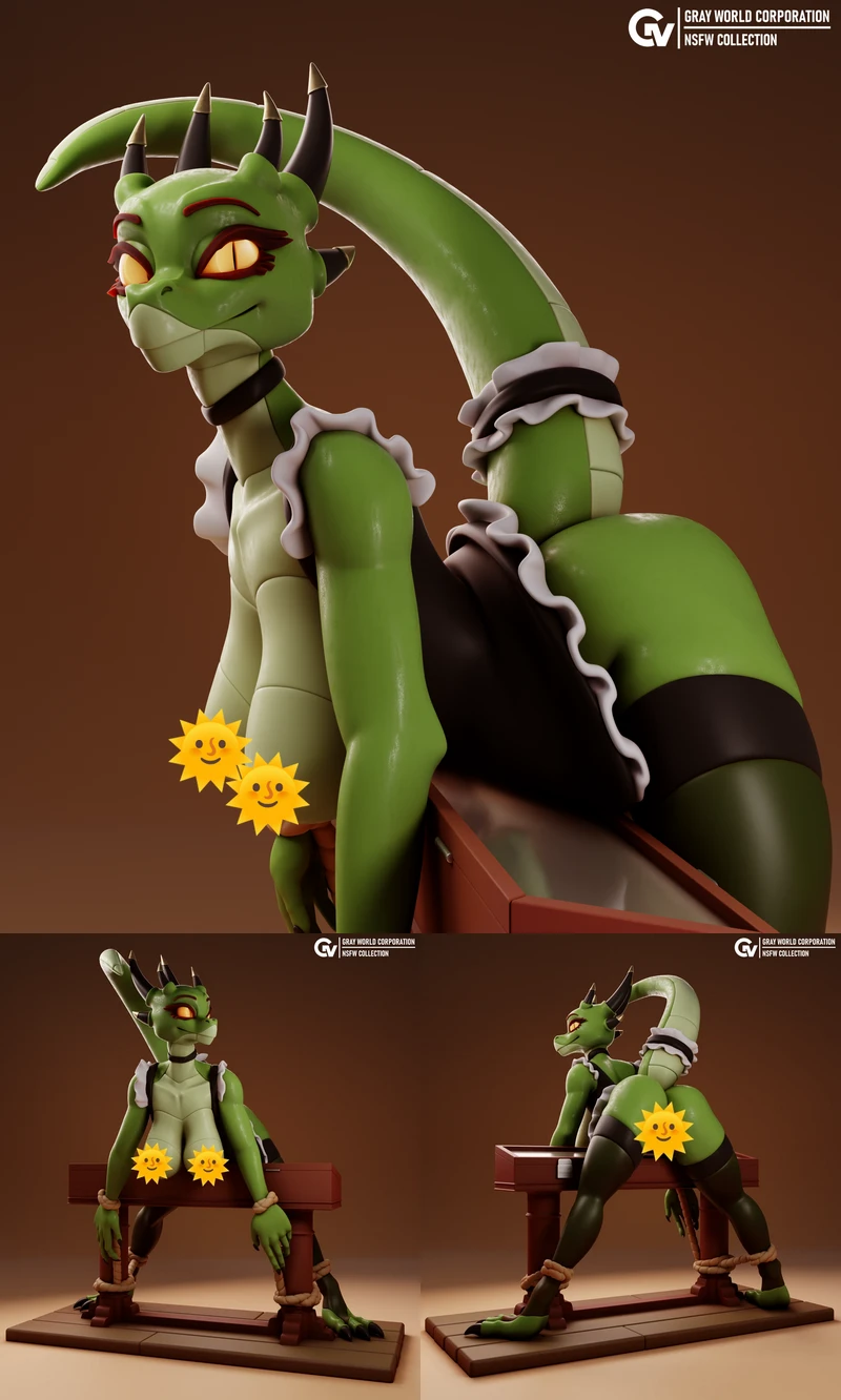 Argonian Maid 2 STL model for 3D printing