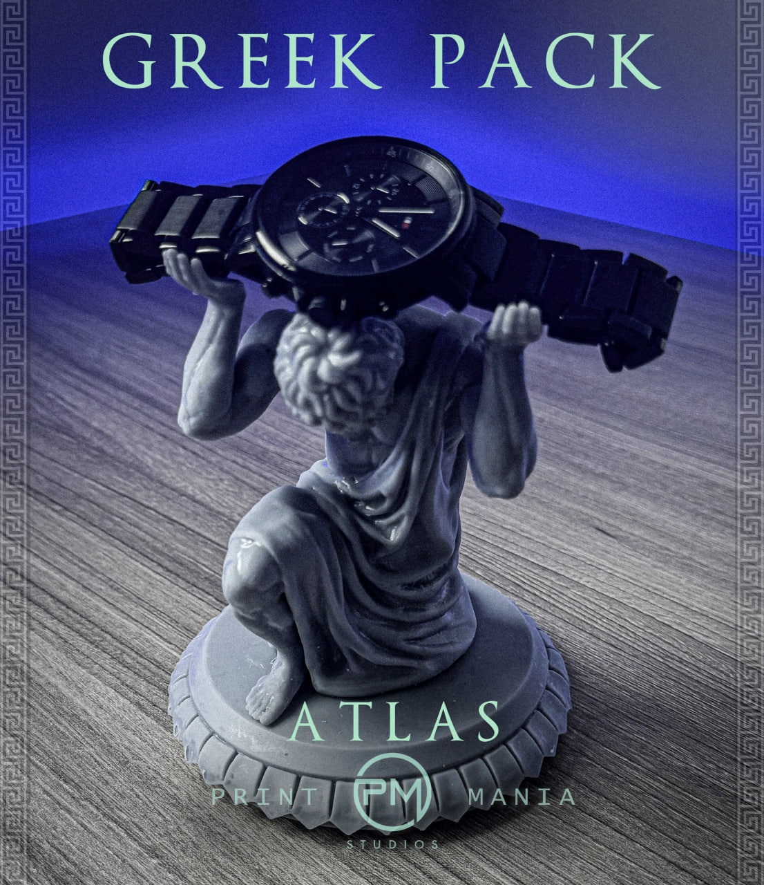 Atlas Pen Holder STL – Mythical Desk Decor STL model for 3D printing