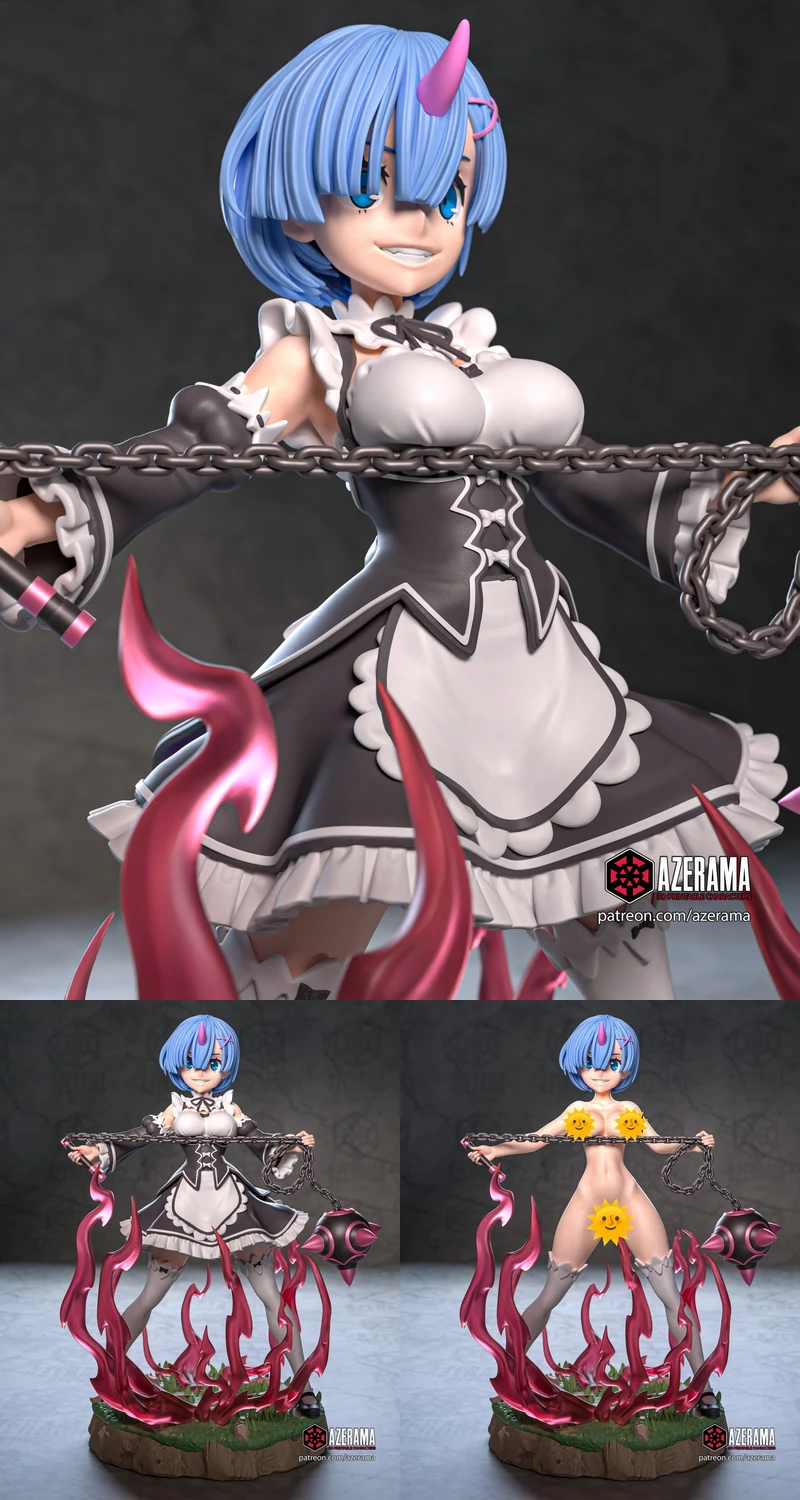 Rem Re:Zero Fanart Figure STL STL model for 3D printing