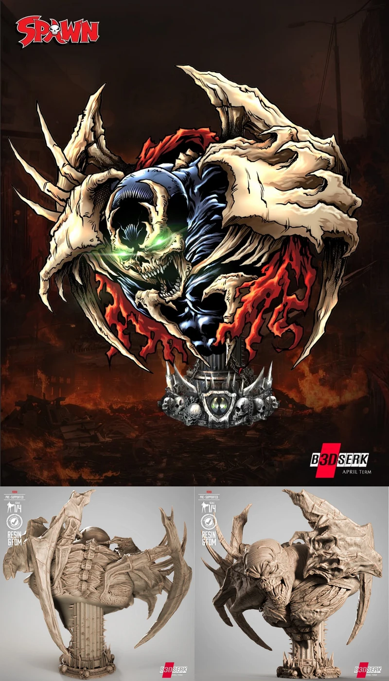 Curse Of Spawn Portrait Bust STL model for 3D printing
