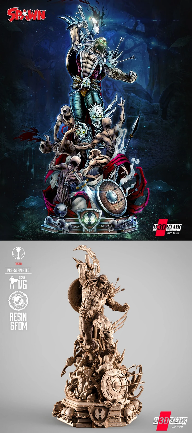 Dark Ages Spawn Sculpture STL model for 3D printing