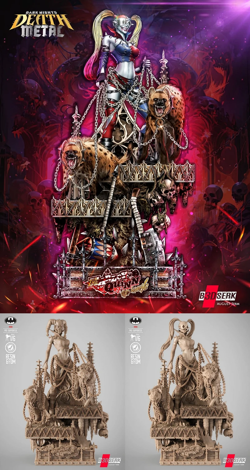 Harley Quinn Laughter Sculpture STL File for 3D Printing STL model for 3D printing