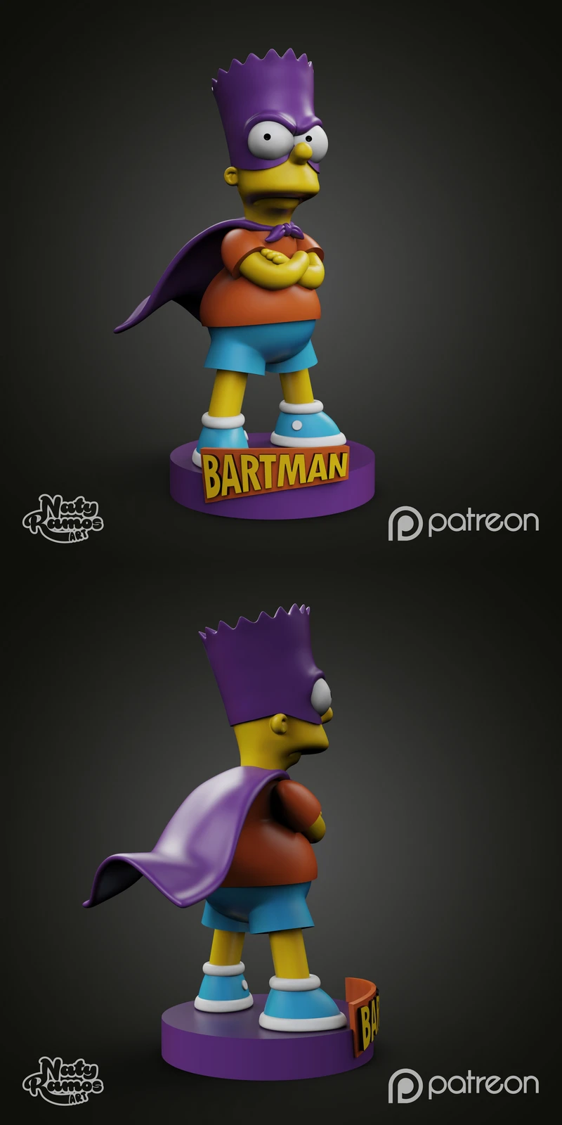 Bartman Simpsons Fanart Figure STL STL model for 3D printing