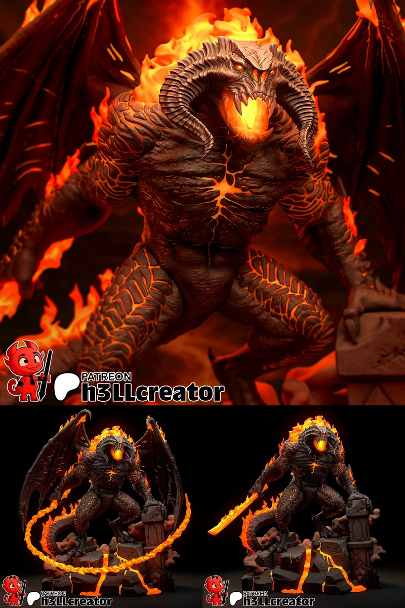 Balrog (The Lord of the Rings) STL model for 3D printing