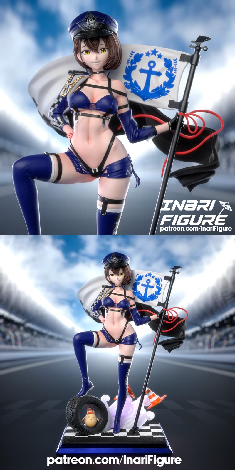 Baltimore Azur Lane Race Suit Figure STL model for 3D printing