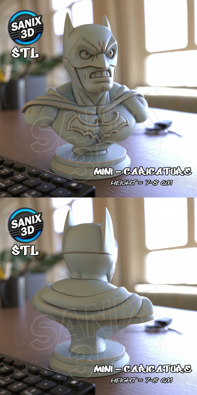 Batman Superhero Bust STL File for 3D Printing STL model for 3D printing