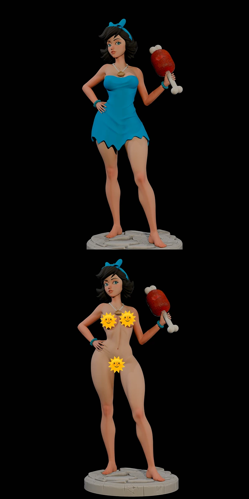 Betty Rubble – Flintstones STL Figure for 3D Printing STL model for 3D printing