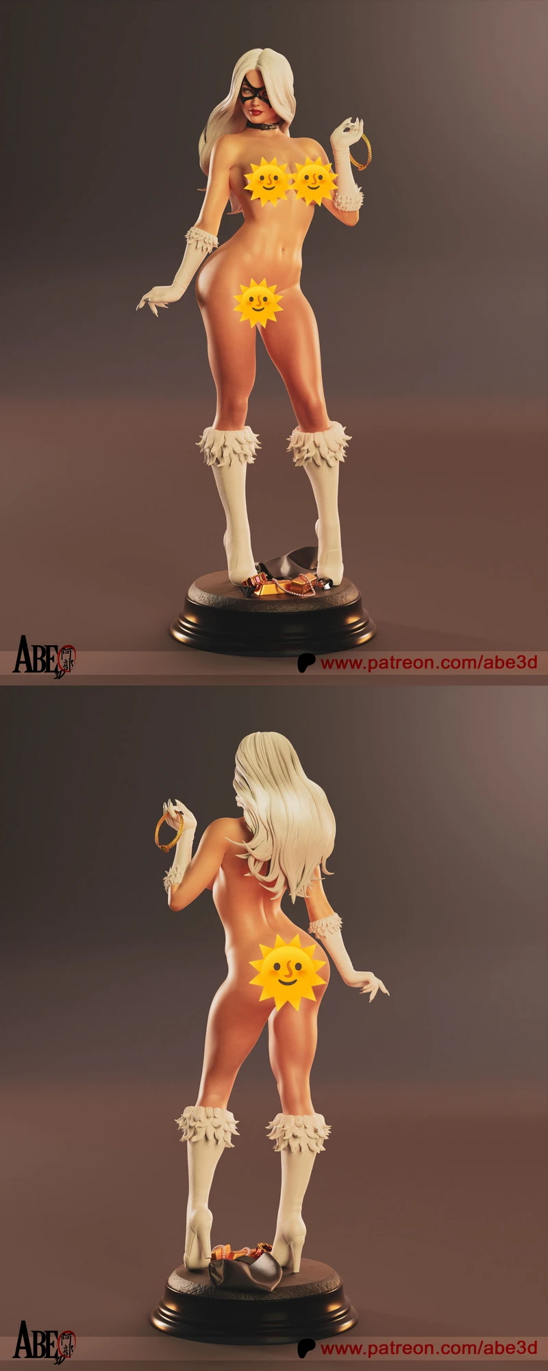 Black Cat Marvel Extra Detail Figure STL model for 3D printing