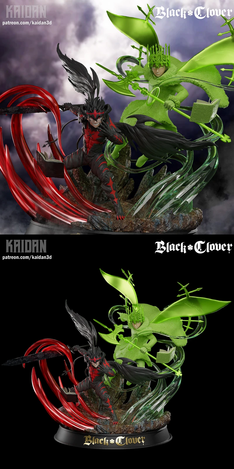 Asta & Yuno STL Diorama – Black Clover STL model for 3D printing