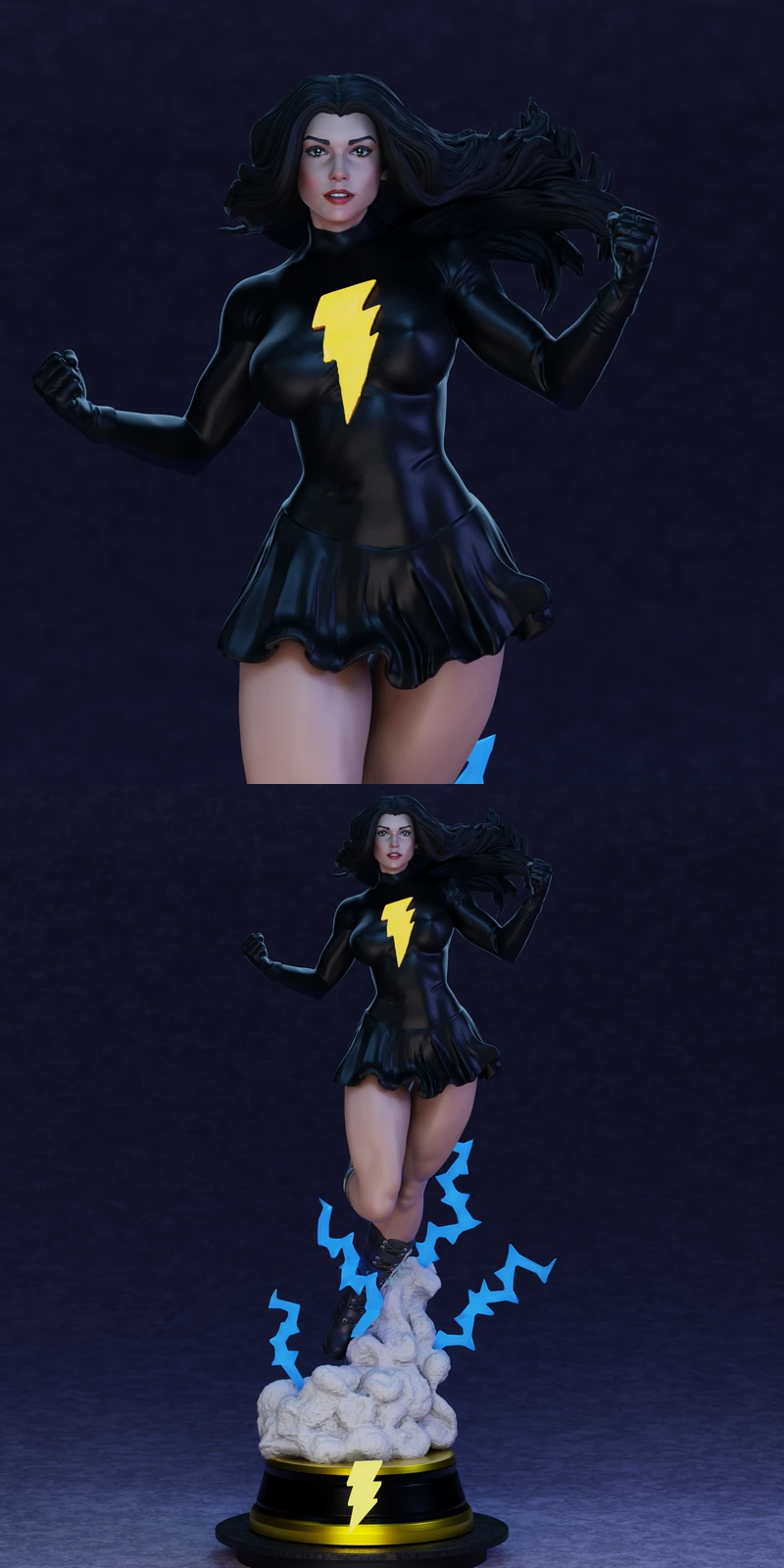 Black Mary Marvel STL model for 3D printing