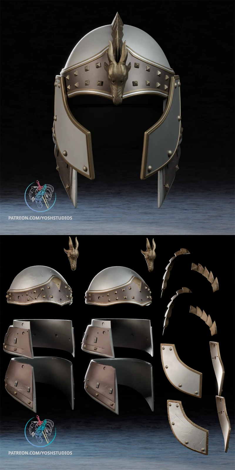 Blade Oblivion Helmet STL model for 3D printing