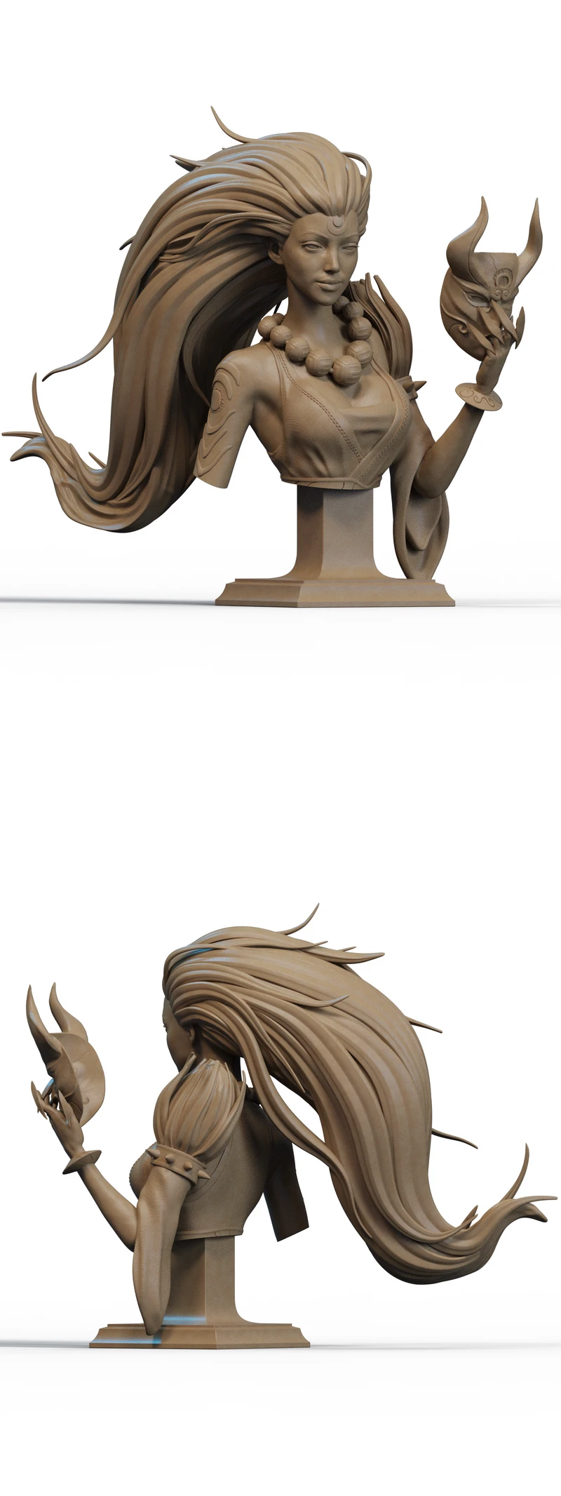 Blood Moon Diana Bust STL File for 3D Printing STL model for 3D printing