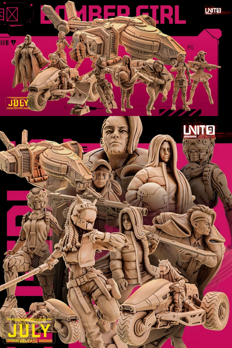 Bomber Girls – Pin-Up Style STL Figures for 3D Printing STL model for 3D printing