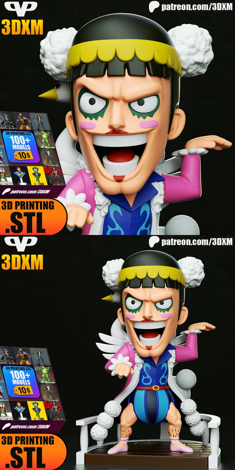 Bon Clay One Piece Figure STL model for 3D printing