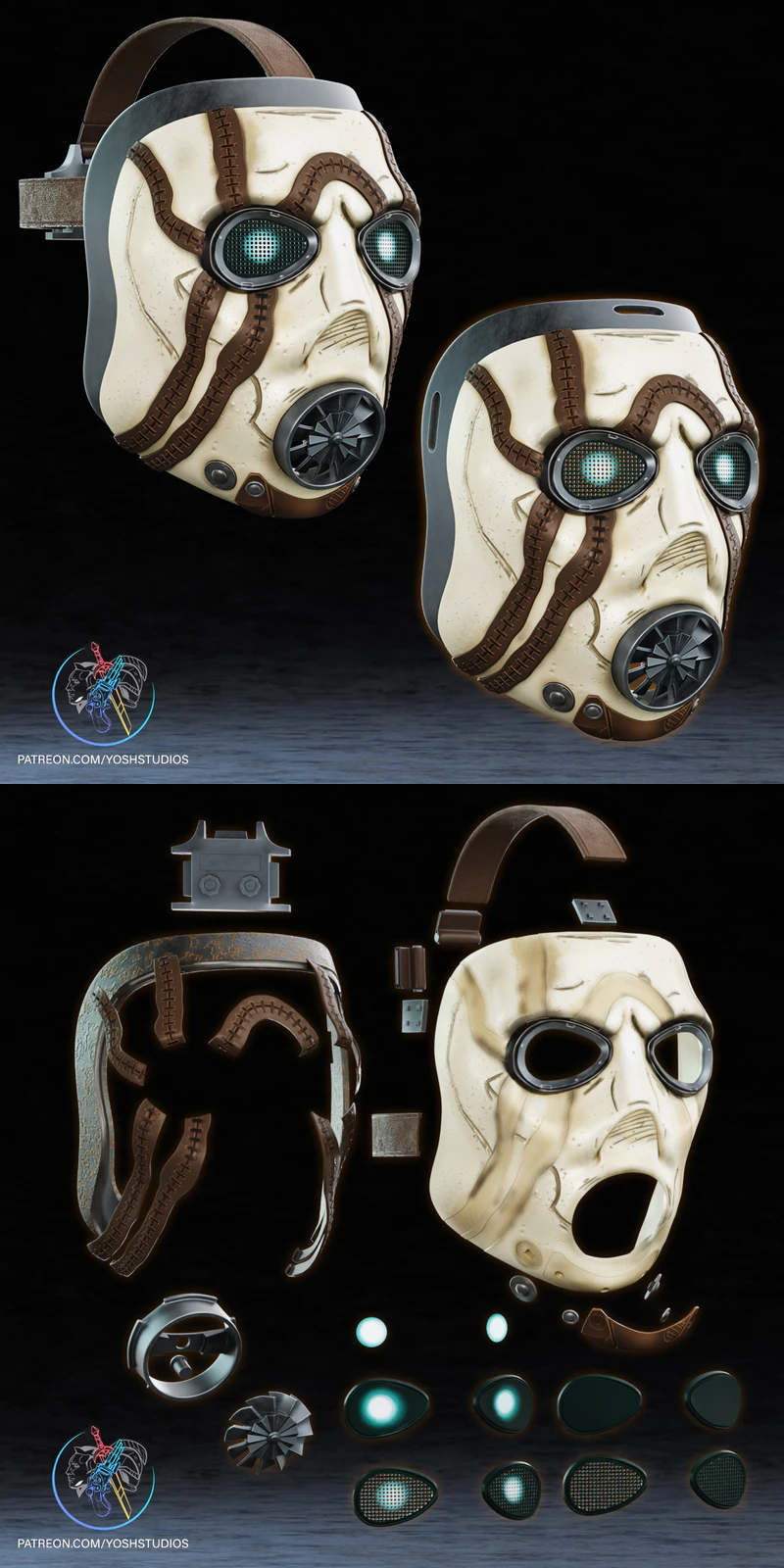 Borderlands Psycho Mask STL File for 3D Printer STL model for 3D printing