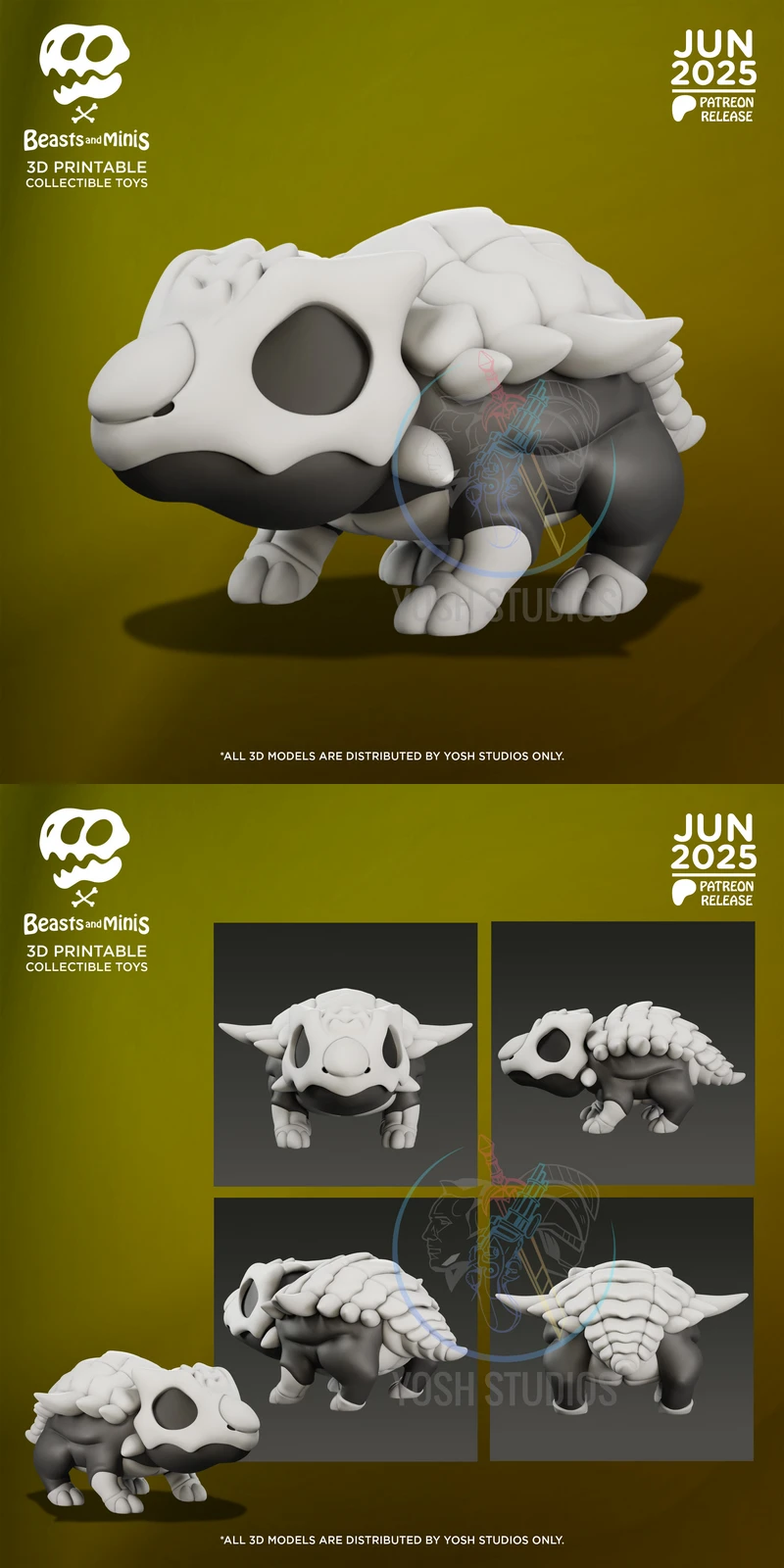 Boreapelta Dinosaur STL File for 3D Printing STL model for 3D printing