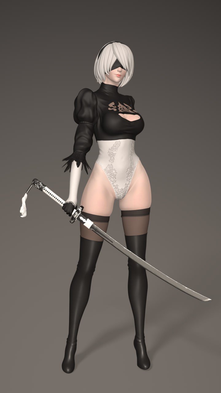 Broken wings YoRHa 2B STL model for 3D printing