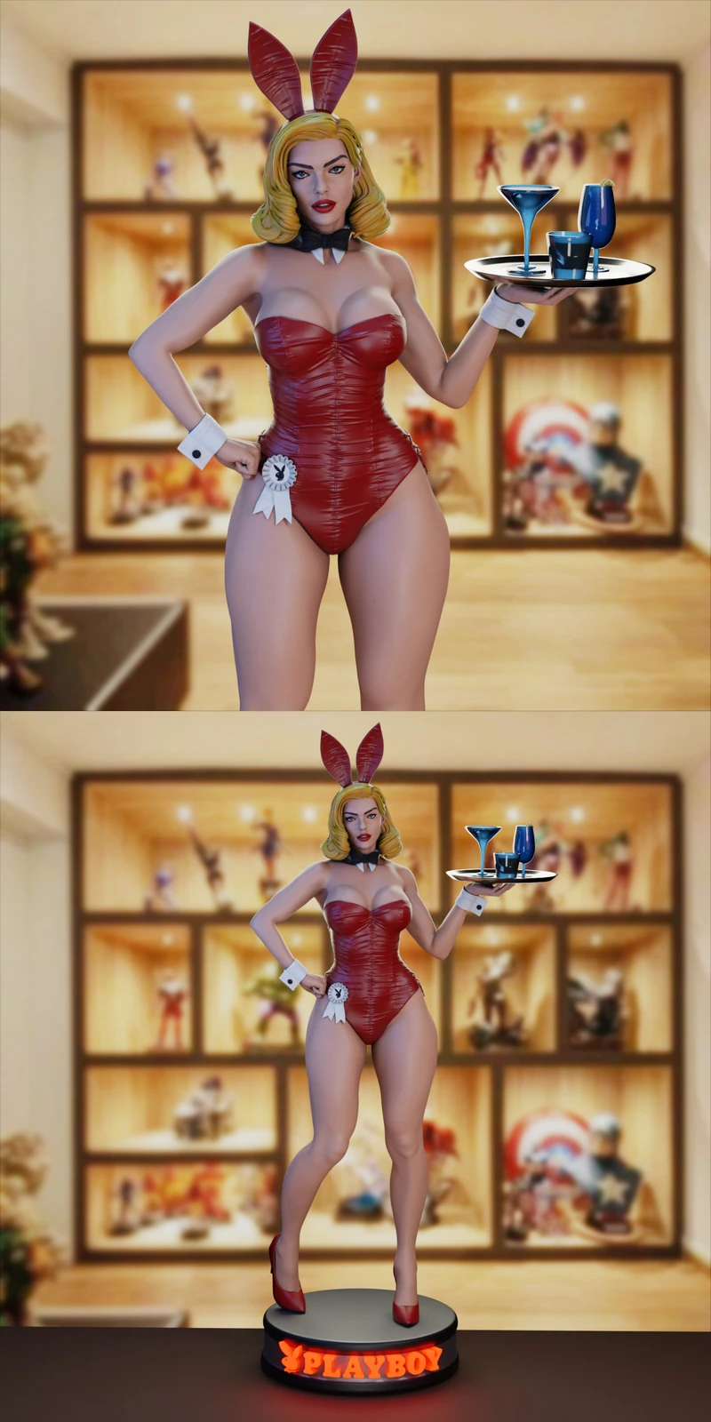 Classic Playboy Bunny Waitress Figure STL STL model for 3D printing
