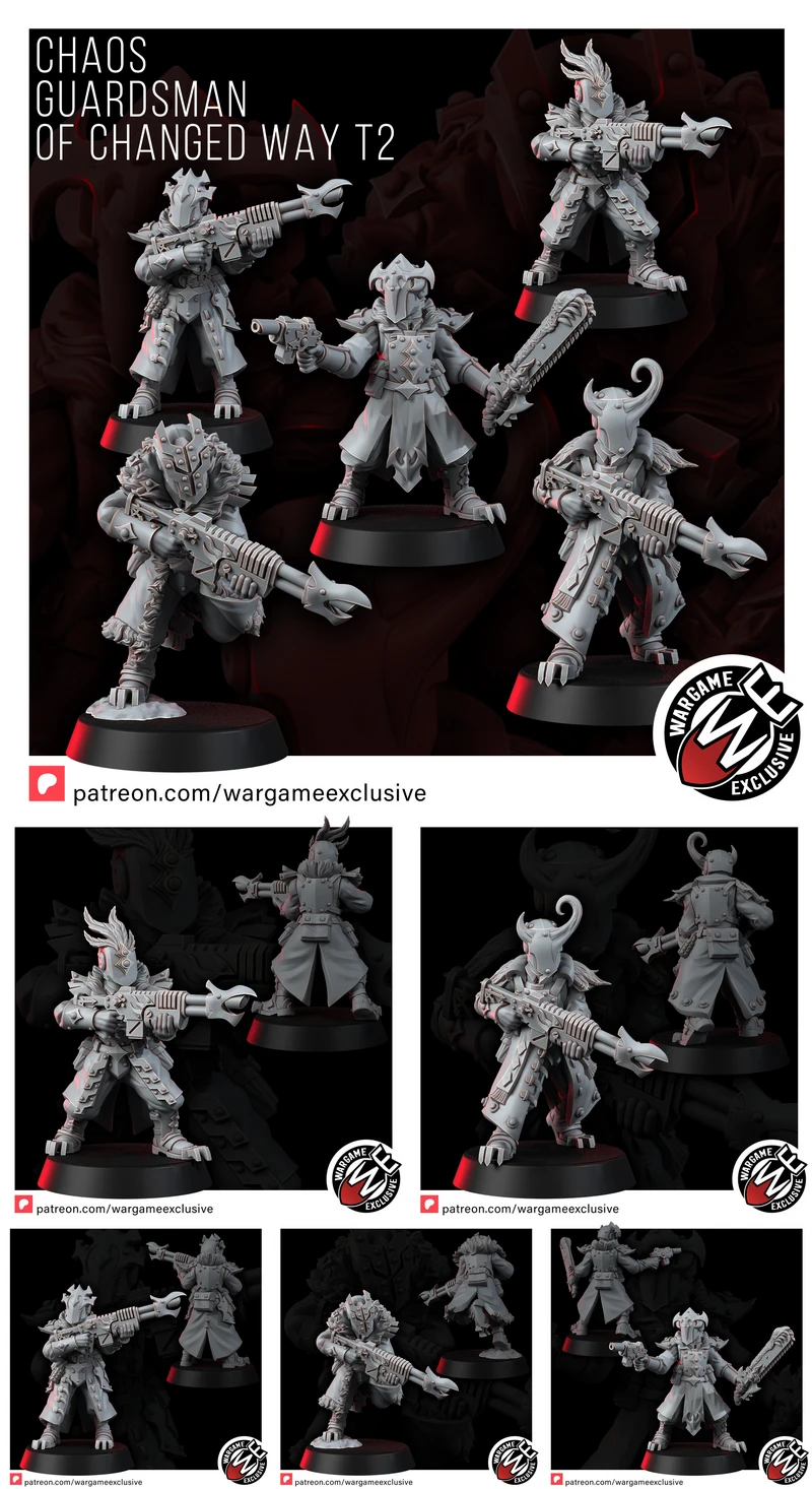 CHAOS GUARDSMAN OF CHANGED WAY T2 STL model for 3D printing