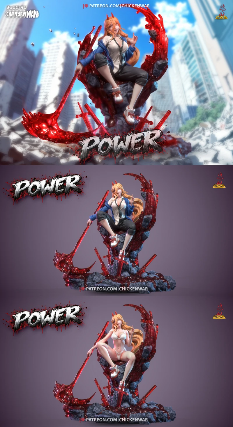 Printable Power Figure | Chainsaw Man STL File STL model for 3D printing