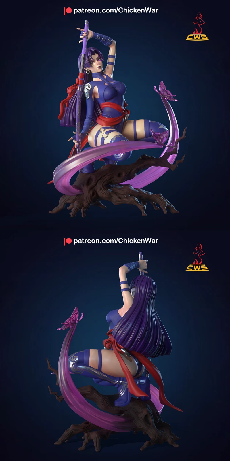 Marvel – Psylocke STL model for 3D printing