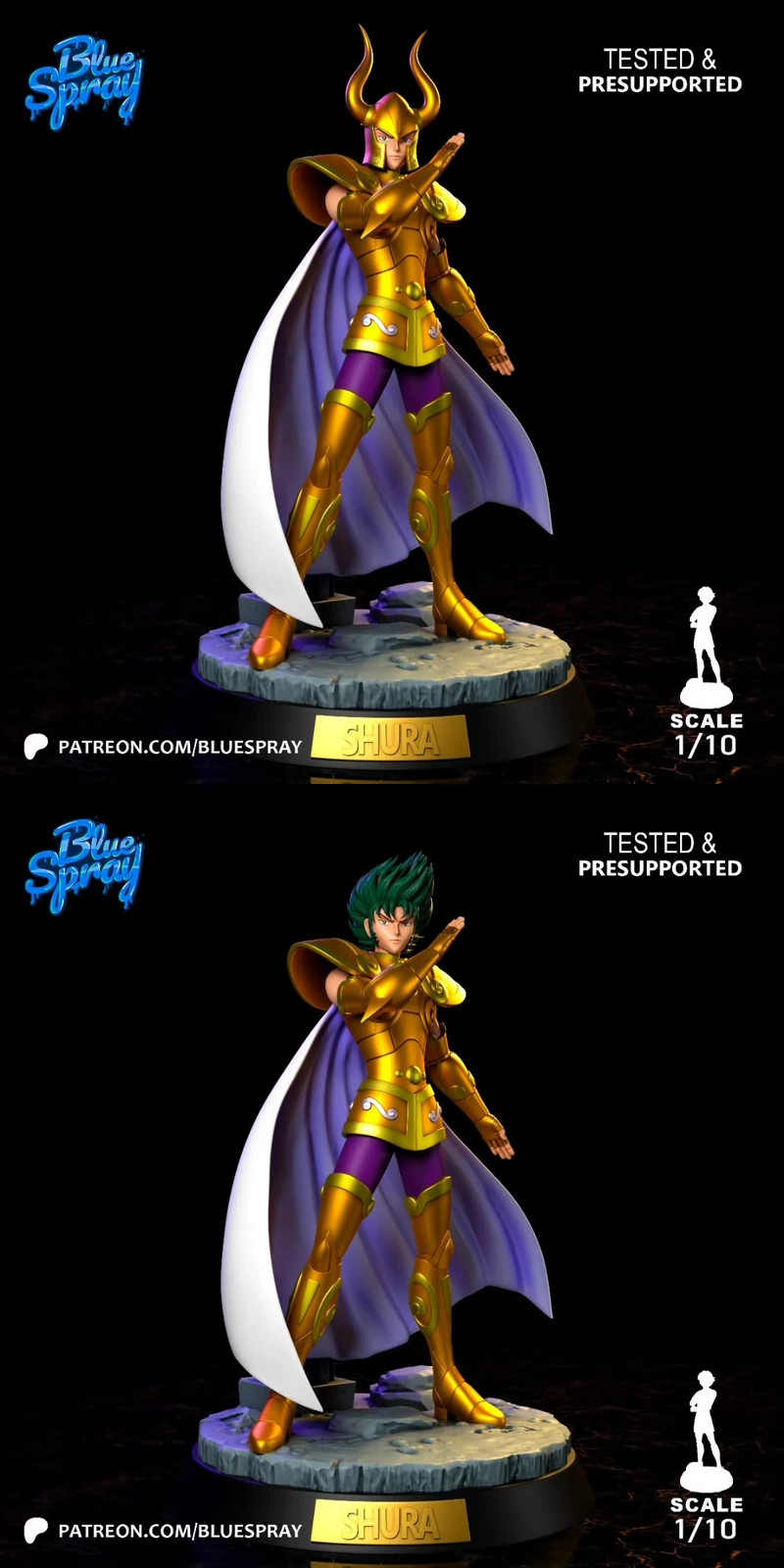 Capricorn Shura STL File | 3D Printable Saint Seiya Figure STL model for 3D printing
