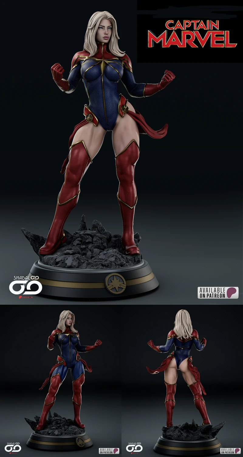Captain Marvel STL model for 3D printing