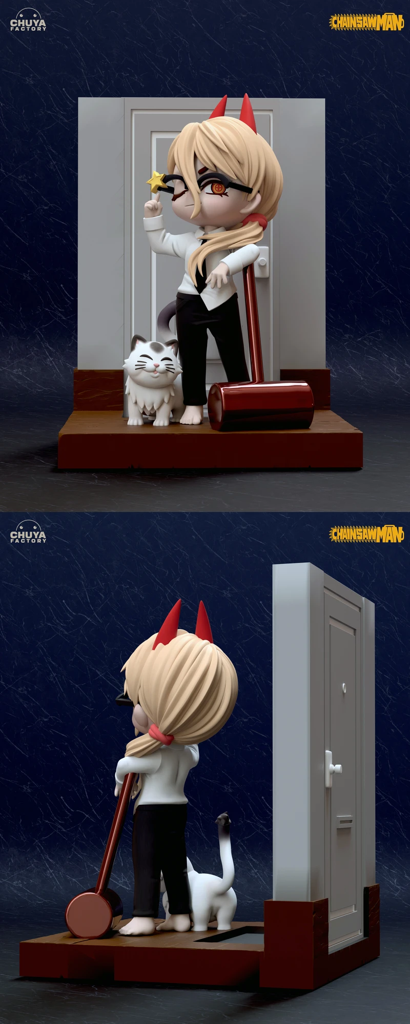 Power Chibi Chainsaw Man Figure STL model for 3D printing