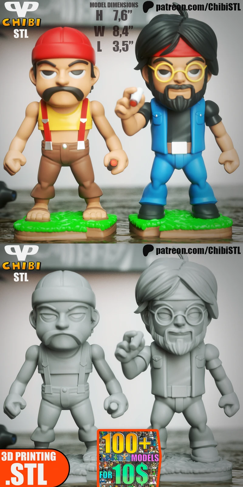 Cheech and Chong STL File for 3D Printing STL model for 3D printing