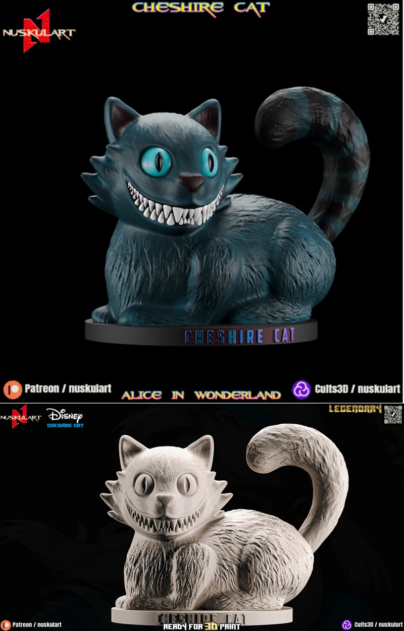 Cheshire Cat – Alice in Wonderland – Disney Legendary STL model for 3D printing