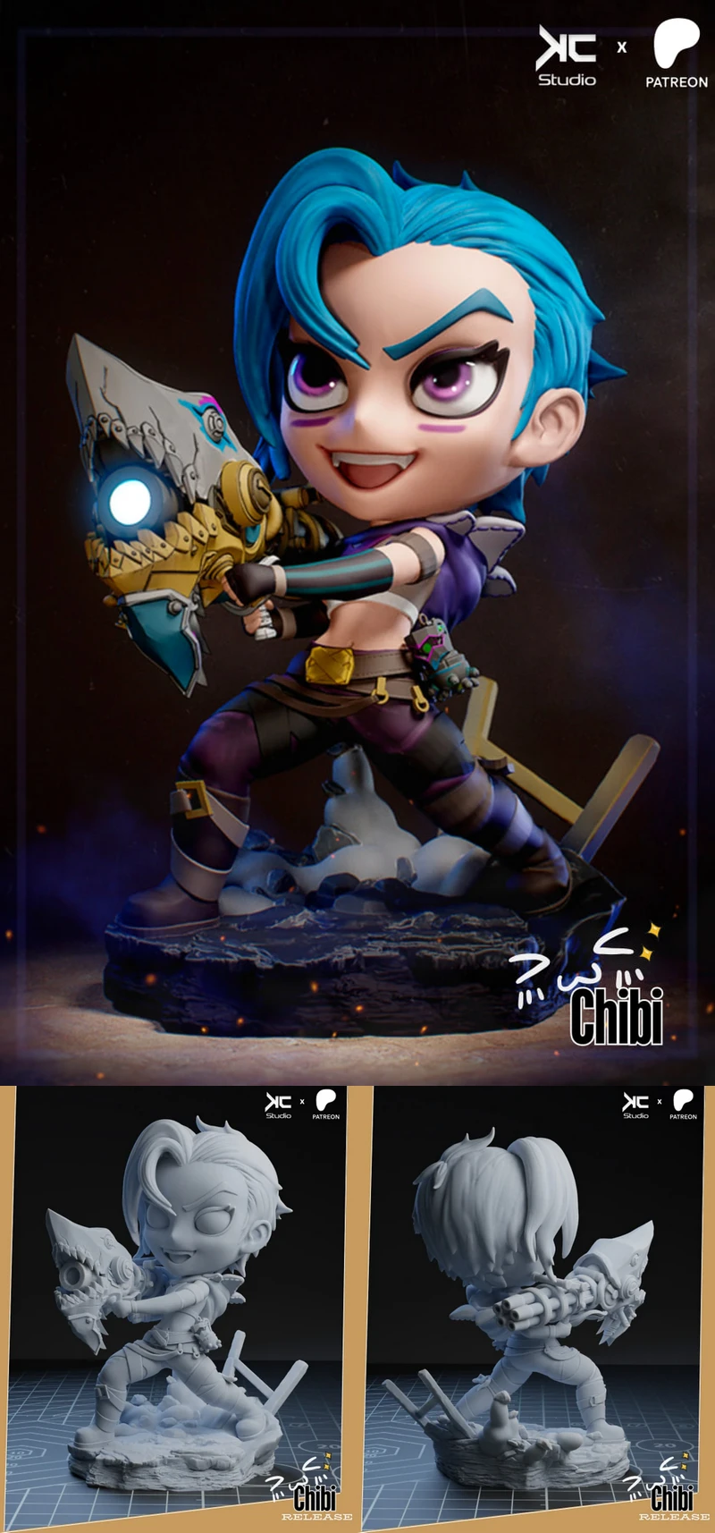 Chibi Jinx STL model for 3D printing