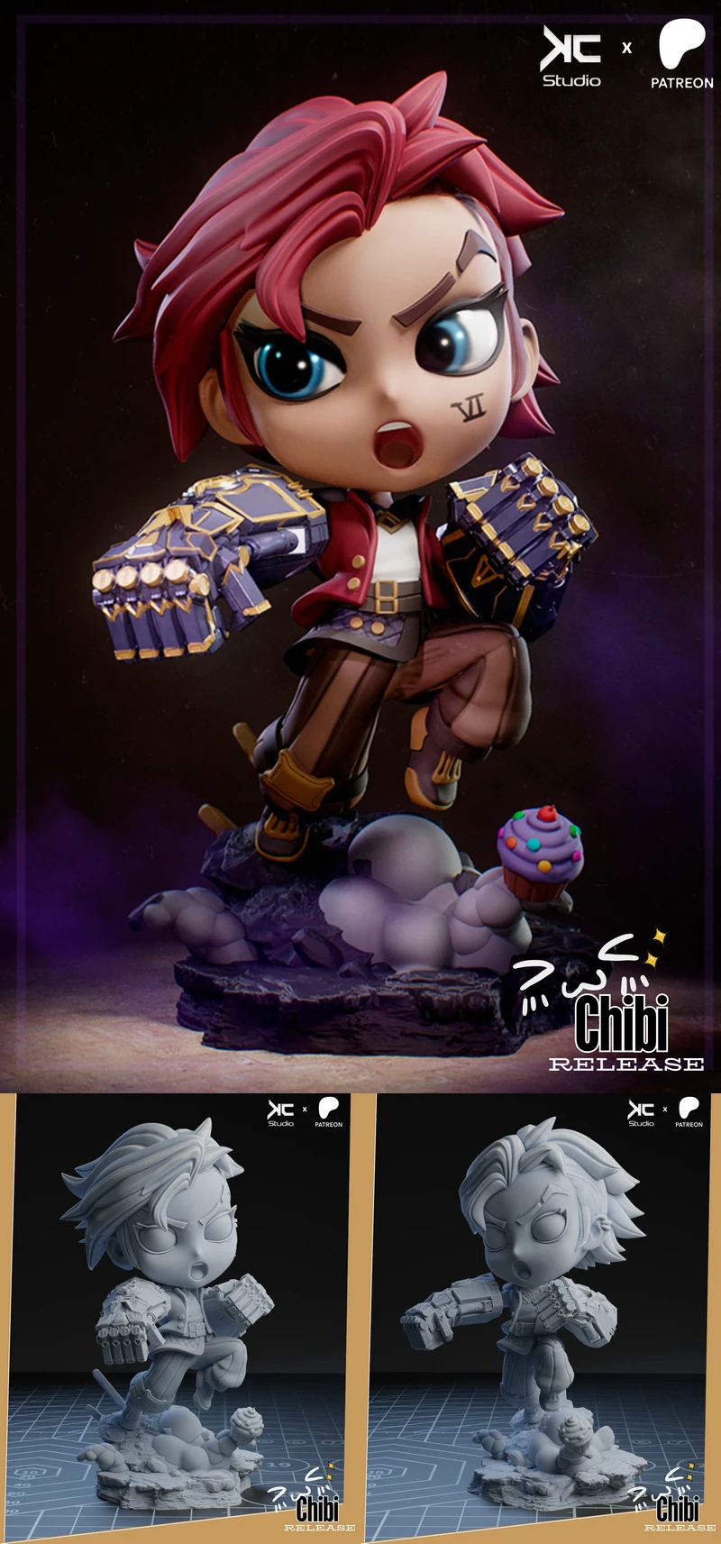 Printable Chibi Jinx Figure | Arcane Fanart STL File STL model for 3D printing