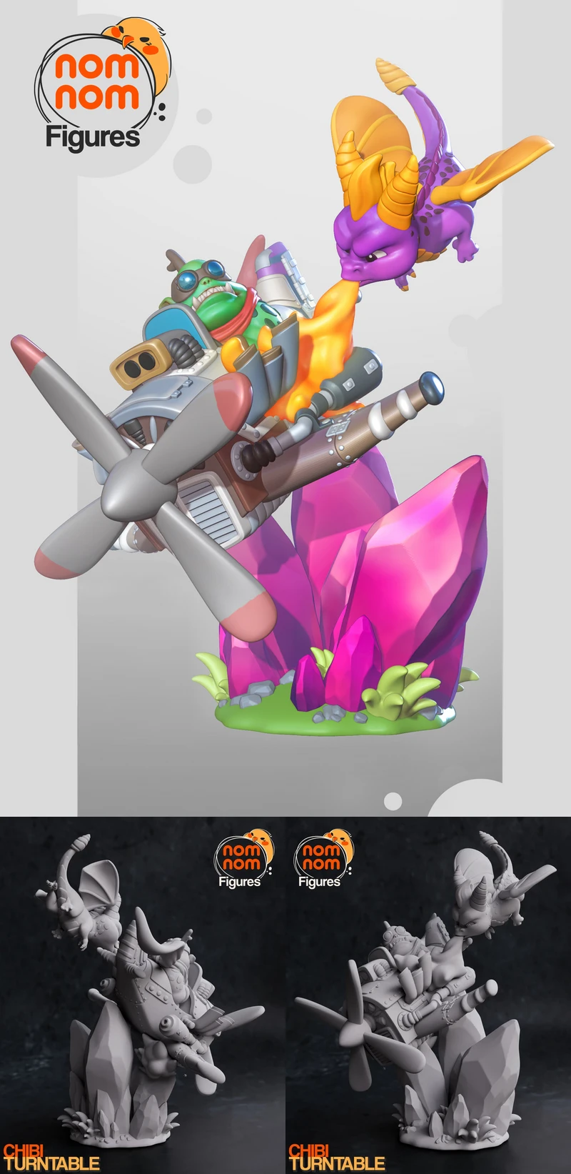 Chibi Spyro STL model for 3D printing