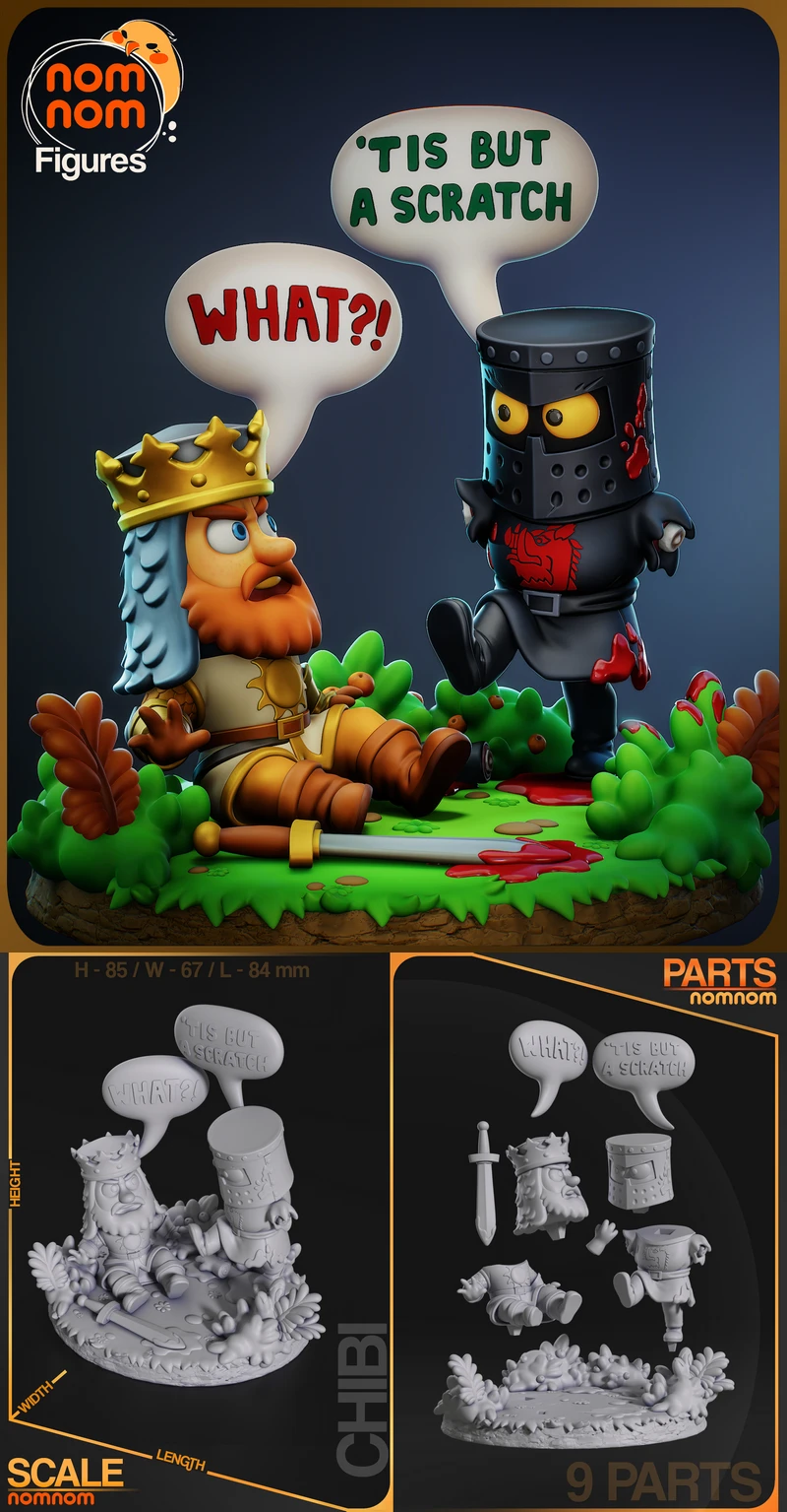 Chibi The Black Knight – Monty Python and the Holy Grail STL model for 3D printing
