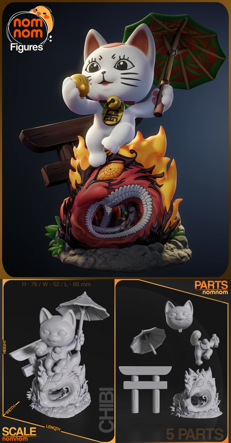 Chibi Turbo Granny Cat – Dandadan STL model for 3D printing
