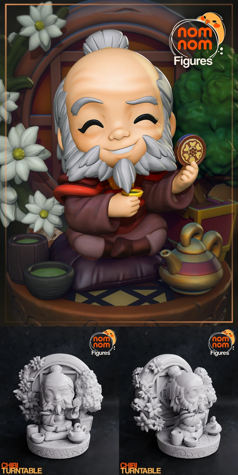 Chibi Uncle Iroh – Avatar STL model for 3D printing