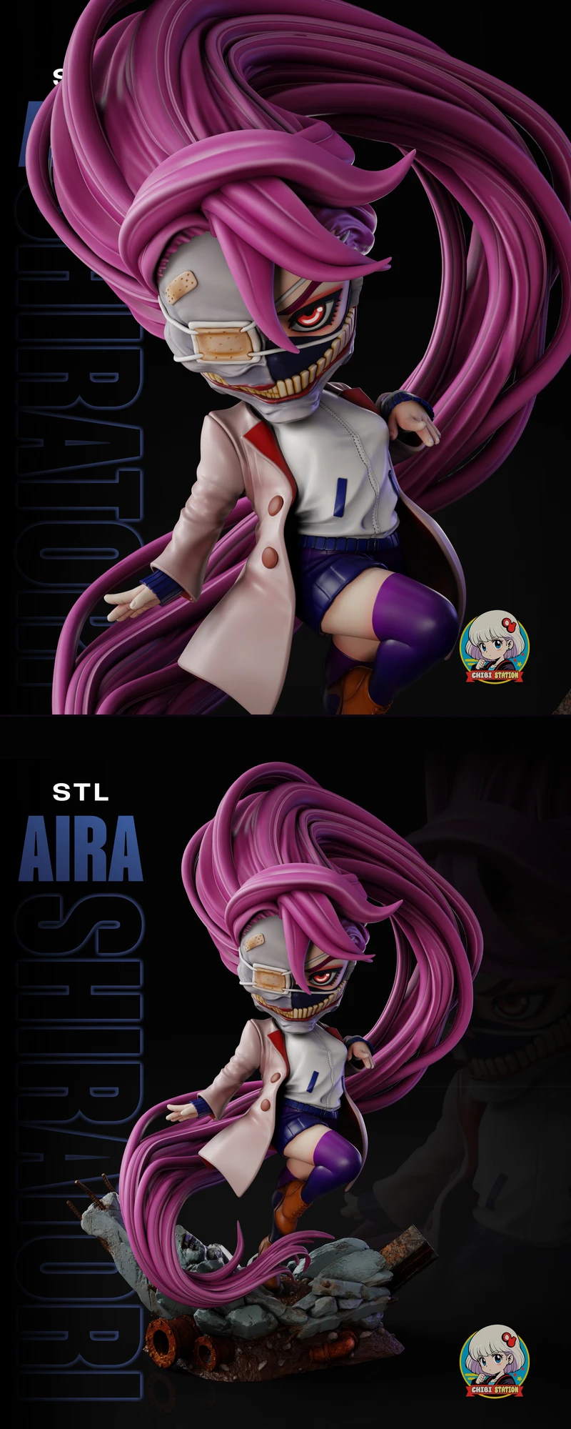 Aira Shiratori Fanart Figure STL STL model for 3D printing
