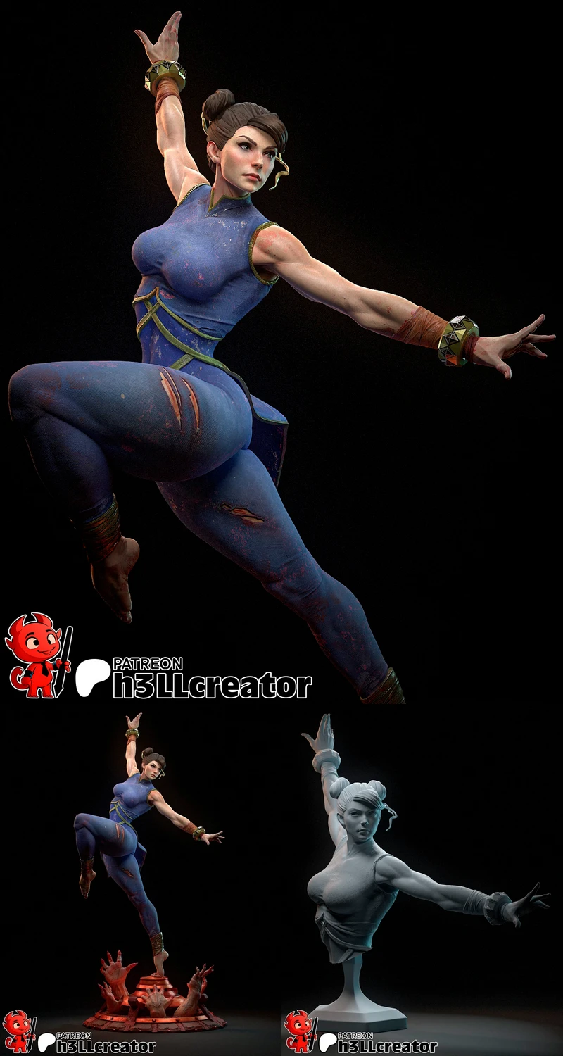 Chun Li STL model for 3D printing
