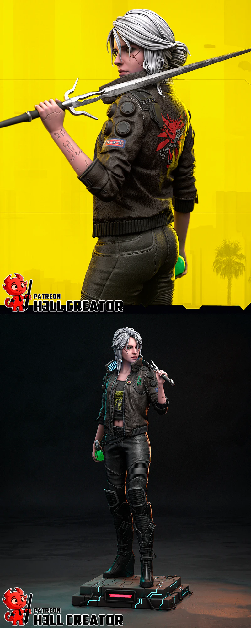 Ciri Cyberpunk 2077 Figure STL File for 3D Printer STL model for 3D printing